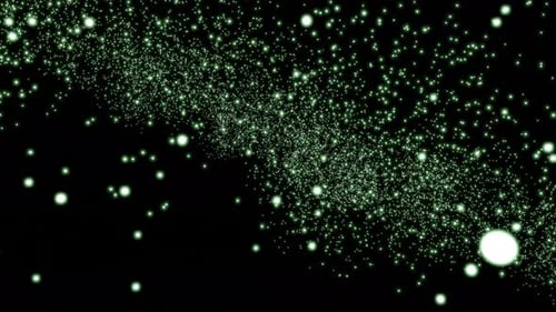 Abstract Flowing Green Particle Field Background