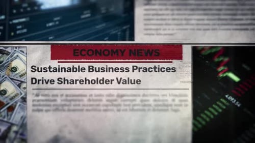 Sustainable Business Practices Drive Shareholder Value Title On Digital Newspaper