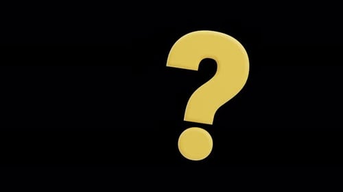 Animación 3D del símbolo del signo de interrogación