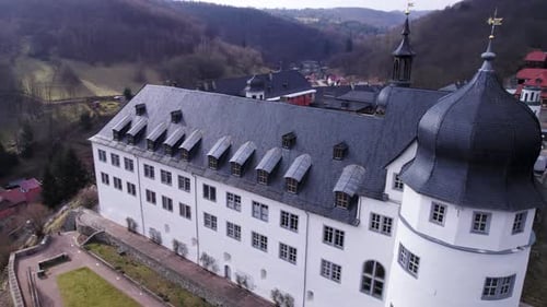 Aerial View Of Stolberg Castle In The Harz Mountains Of Stolberg In Germany