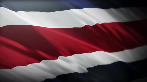 Realistic Waving Costa Rica Flag Animation