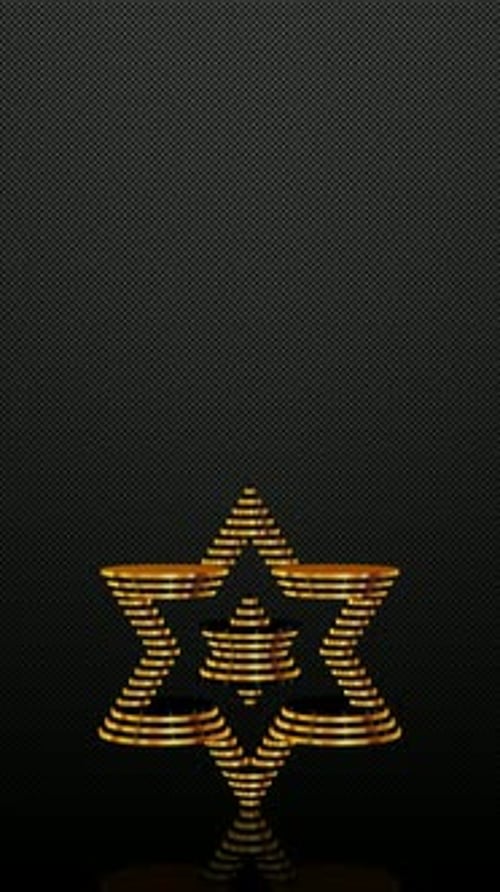 Vertical Background, Black and Gold Figure, Unique Design, Exclusive, 3D Render, Mirror, Shape