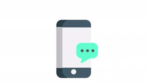 Ícone de smartphone animado: dispositivo de comunicação moderno, tecnologia digital, design de interface móvel