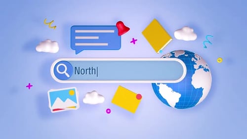 Modern 3D Search Bar Text Typing and Reveal