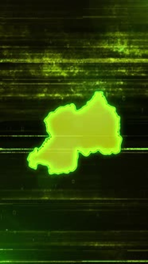 Digitale futuristische Glitch-Karte von Ruanda — Vertikales Video