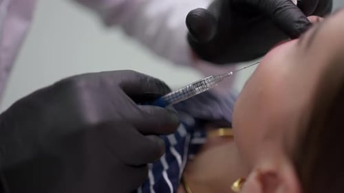 Facial Injection in a Doctor's Office