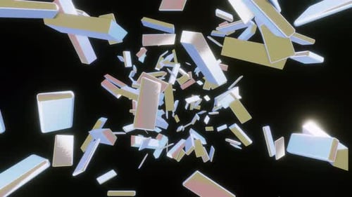 Abstract Iridescent Geometric Shapes Bursting Background