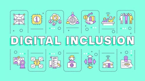 Digital inclusion word cloud animation