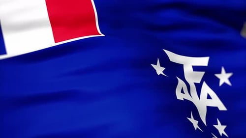 Waving Flag of the French Southern and Antarctic Lands