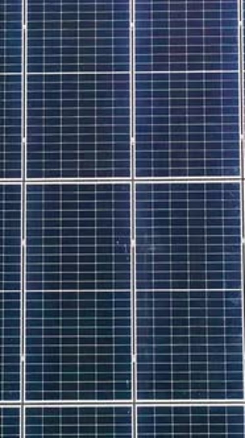 Vertical Screen Photovoltaic Solar Panels on Roof Get Clean Energy From the Sun