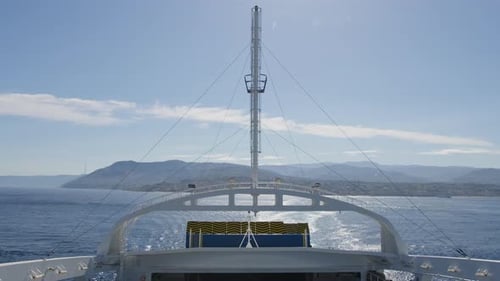 Electric Ferry Sails in the Sea