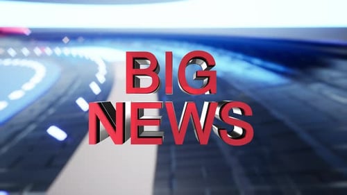 Modern 3D Big News Title Reveal for Broadcasts