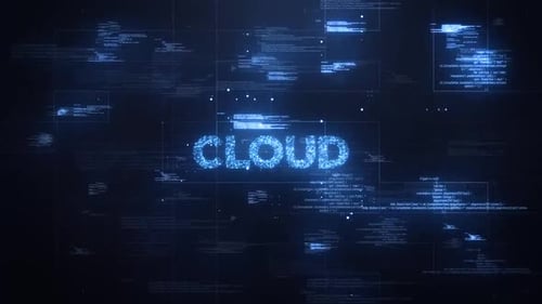 Cloud Word On Dynamic Technology Background