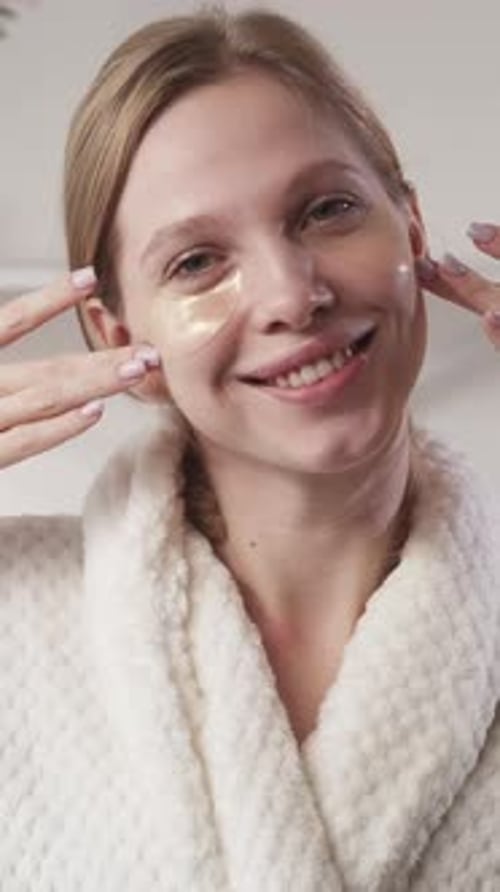 Vertical Woman Leisure Spa Care Girl Face Patches