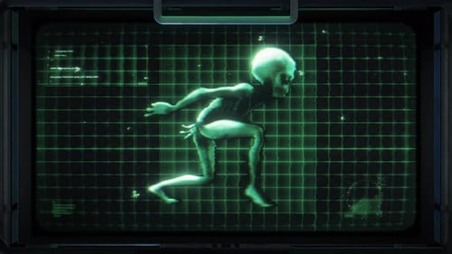 Alien 3D Science-Fiction-Digitalbildschirm 01