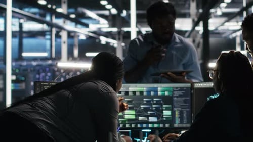 Data Center Teamworking Programmers Using Node Tree Tool