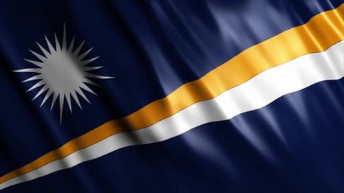 Marshall Islands National Flag Waving in Realistic Animation