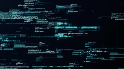 Futuristic digital motion abstract matrix cyber environment simulation