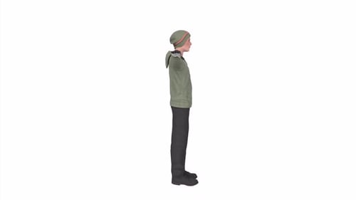Young boy 3d object rotating loop