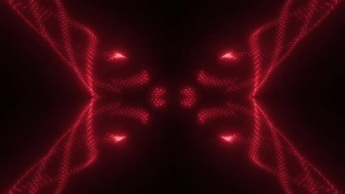 Red Glowing Geometric Particle Pattern Animation