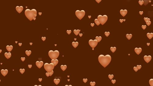 Warm Orange Hearts Floating Up Background Animation