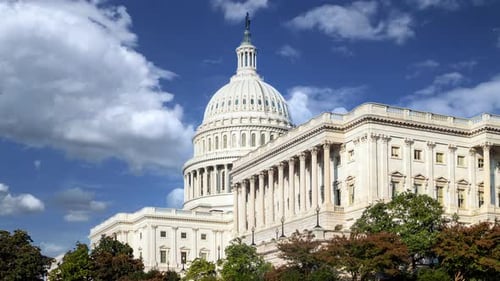 4K time lapse of the United states capitol building, Washington DC, USA.
