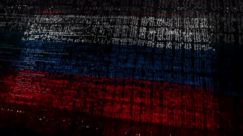 Digital Code Data Stream Forms Abstract Flag Background