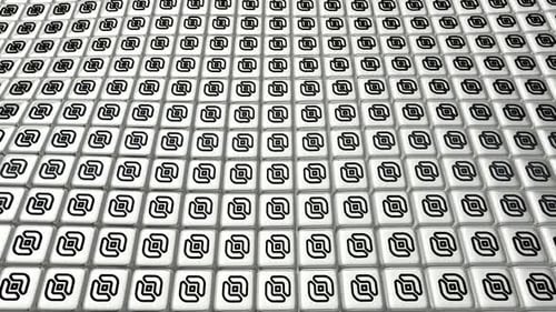 Animated Abstract Geometric Pattern Loop with Flowing Symbols