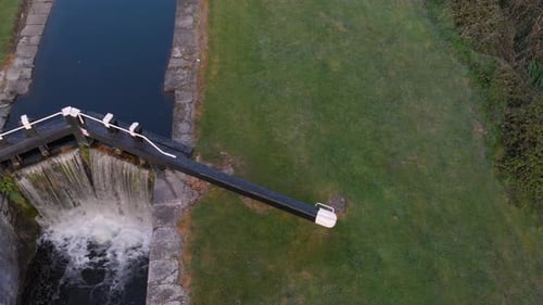 Fascinating Dublin grand canal dam sluice channel gates aerial