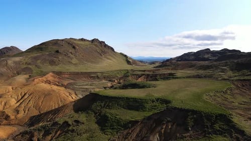Aerial view of Trolladyngja mountain, Iceland.