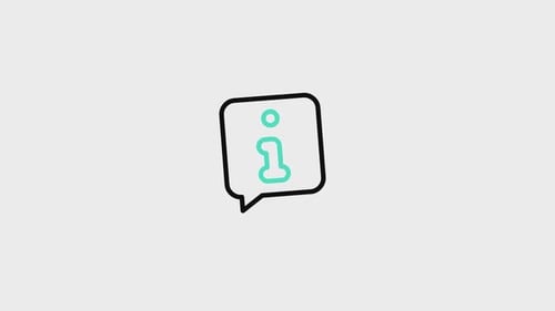 Animated Minimalist Information Icon in Speech Bubble