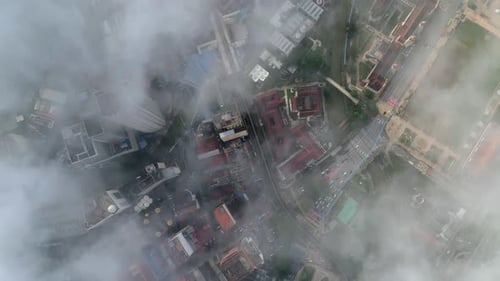 Beauty enveloped urban landscape Kuala Lumpur over low cloud
