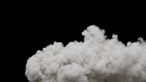 Slow motion 3D animation of white smoke. The file contains an Alpha Channel.