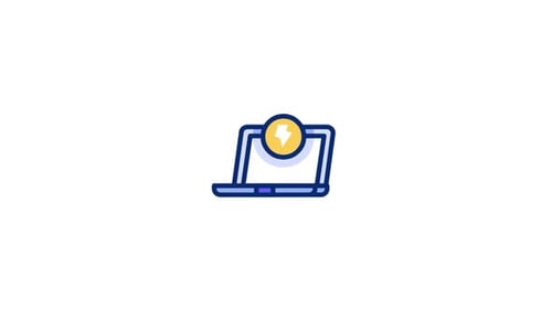 Animated Flat Design Laptop Charging Icon