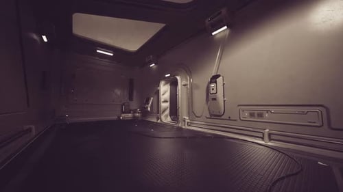 Exploring the Interior of a Futuristic Space Station During an Unknown Mission