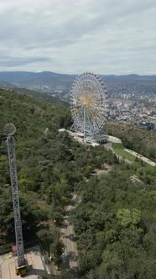 Malerische Luftaufnahme von Riesenrad und Wald in Georgia