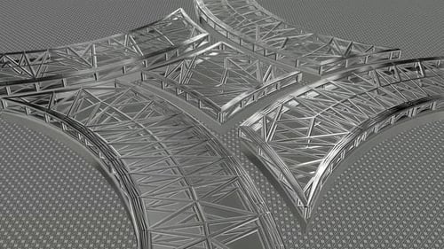 Animated Metallic Truss Structure Assembling for Reveal