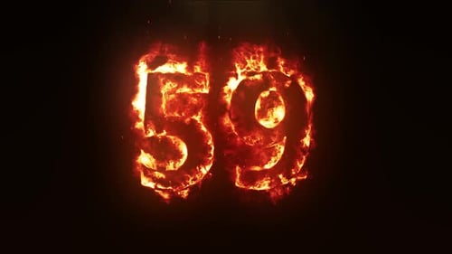 Burning Fire Numbers Reveal Animation