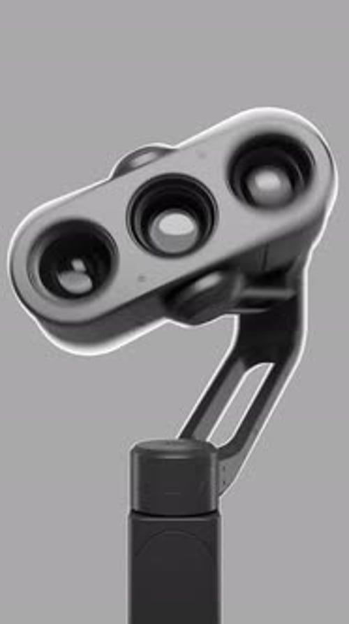 Triple lens camera gimbal rotation