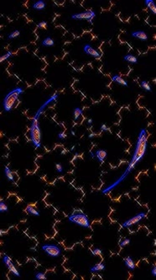 Abstract Neon Glowing Digital Network Background Loop