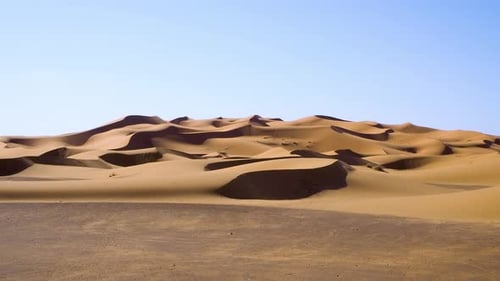 The high sand dunes of the Sahara in Merzouga,Erg Chebbi, Morocco.