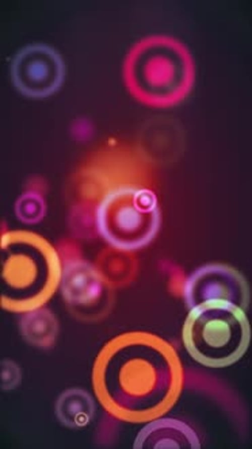 Vertikales Video - Bunte Bokeh-Kreise abstrakter Hintergrund