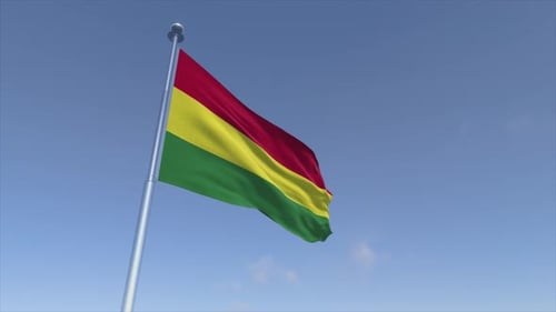 Bolivia Flag Waving in Wind with Clear Sky