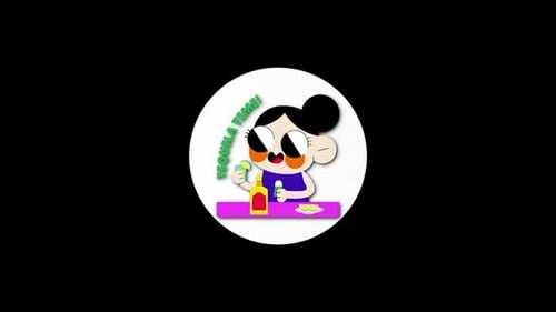 Animated Tequila Time Badge with Cartoon Character