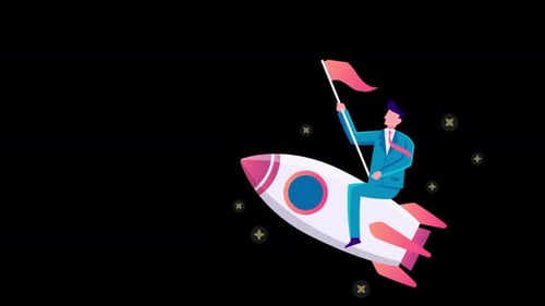 Businessman And Growing New Startup Alpha Channel 4K