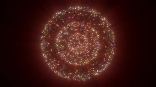 Sparkling Golden Particle Sphere Abstract Background Loop