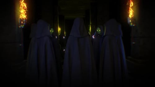 Cercle rituel dans un temple caché