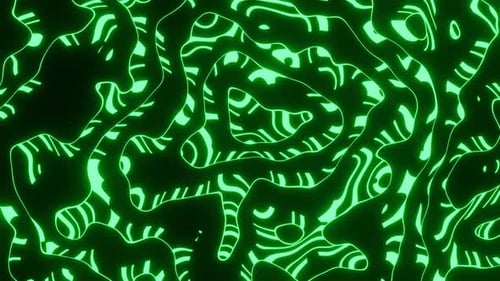 4K Green wave abstract geometric animated seampless loop background.