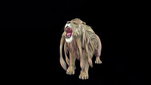 Realistic 3D Animated Lion Roaring