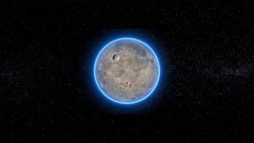 Vorderansicht des rotierenden Ceres-Planeten im Weltraum. 2173